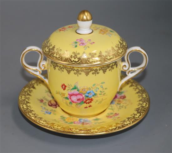 A Copelands bone china cup, cover and stand, c.1900, ex Geoffrey Godden collection 11.5cm